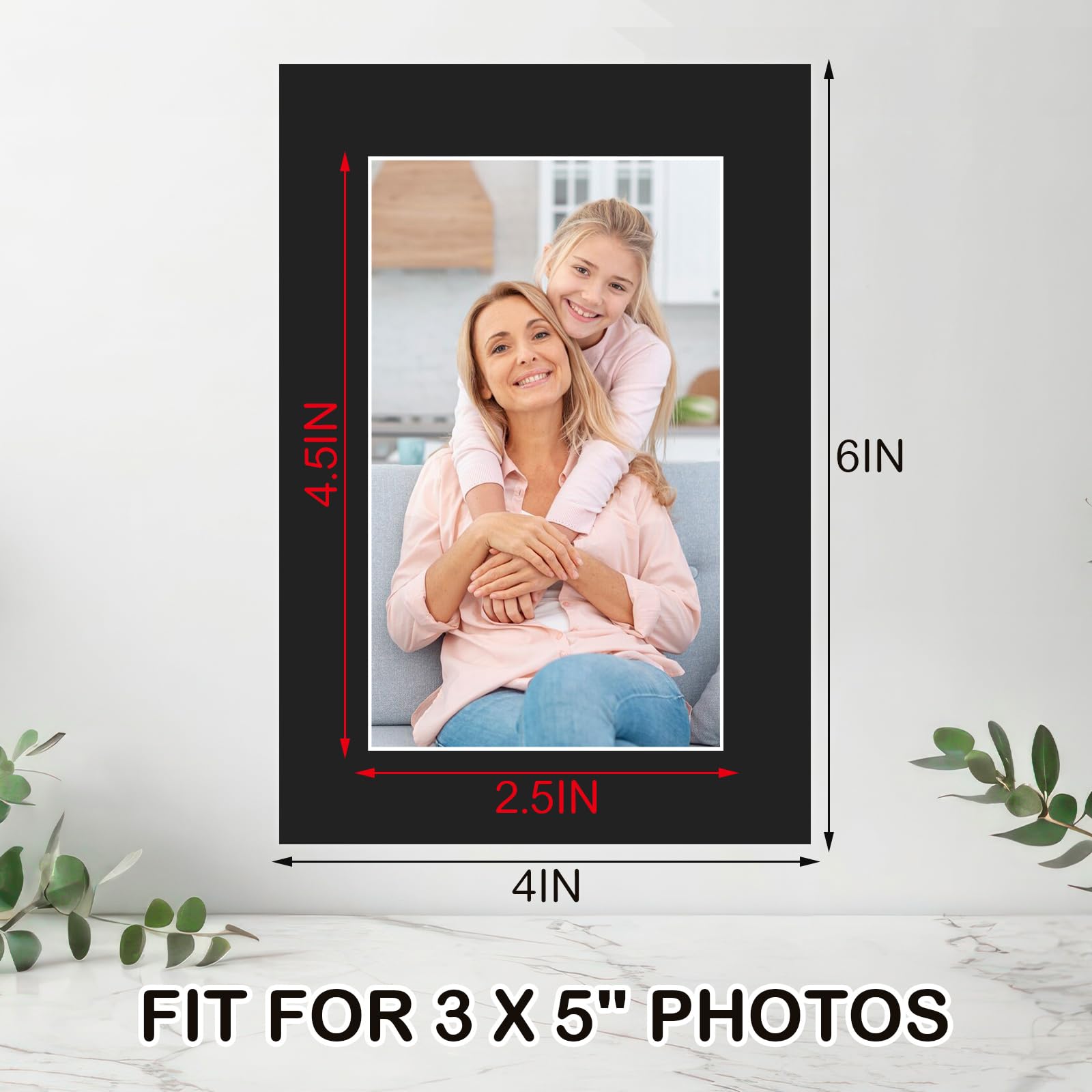 Photo Frame Matte Alpha Snapklik.com : 15 Pack 4x6 Black Picture Mats, Frame Mattes For 3x5 ...