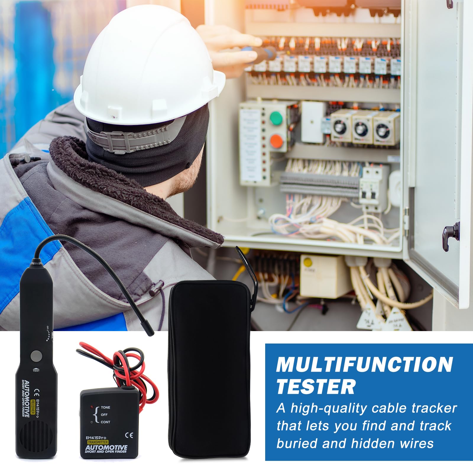 Kabelbruch Suchgerät, Cable Tracker, Kabelfinder Kabeltester EM415PRO, Kabel Tracker, Netzwerk Kabel Tester, Multifunctional Cable Checker Leitungssucher, Auto Reparatur Werkzeug, Netzwerkkabel Tester
