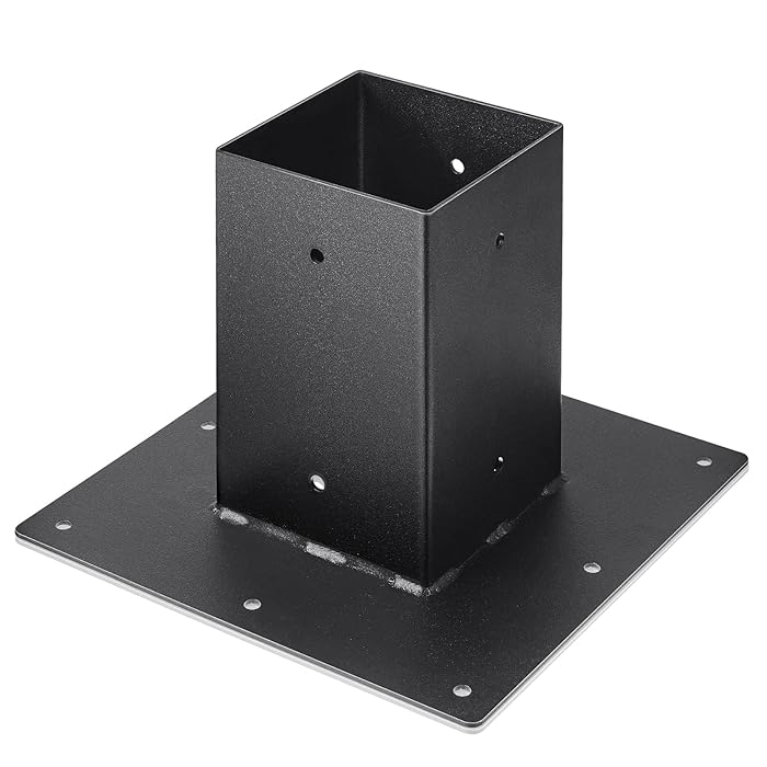 Buy Surface Mount Base Plate 4 x 4 Post Base Coated Steel Fence Post Anchor Mailbox Post Anchor