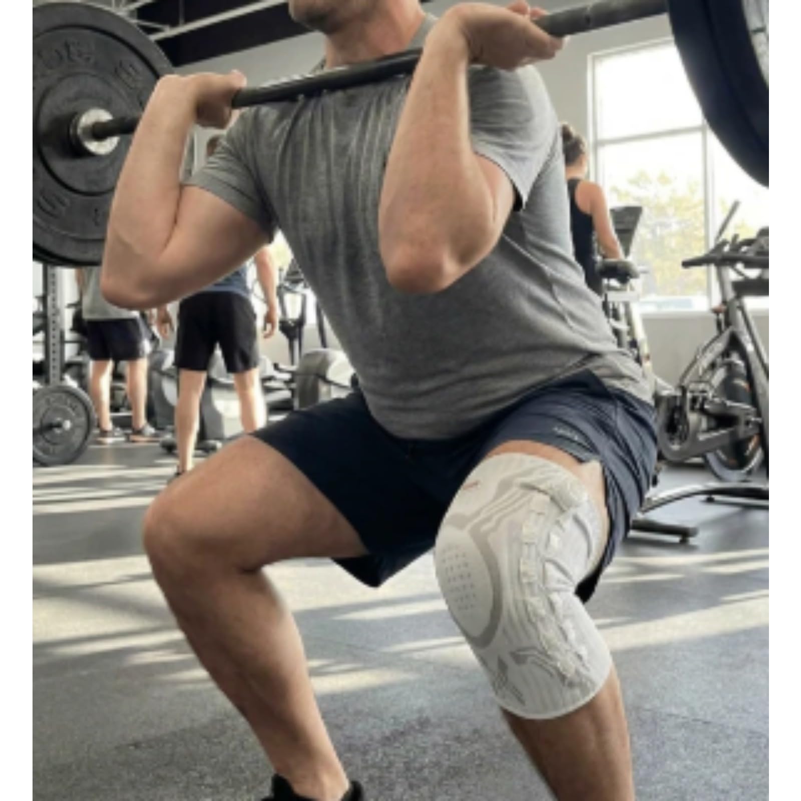 Gymfitting Knauf-Kniebandage Zur Schmerzlinderung, Verstellbar Mit Drehknopf Für Sport Und Alltag (Weiß-rechts,L)