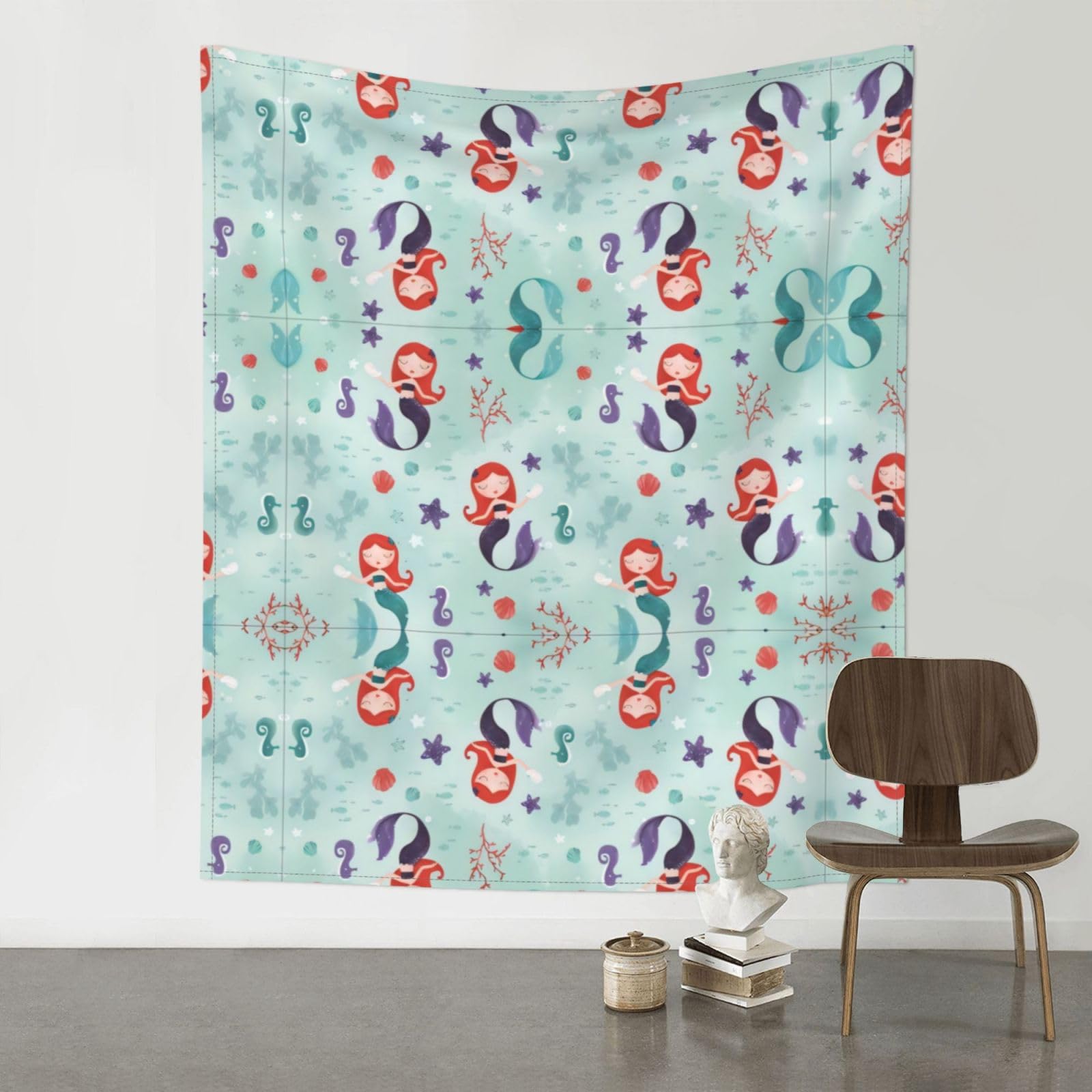 YYHHAOFA Beautiful mermaid Prints 60x51in Wall Tapestry Boho Chic Dorm Decor & Beach Throw Blanket