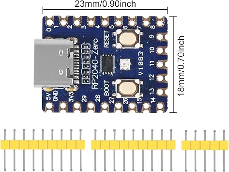 5pcs RP2040-Zero RP2040 USB-C Connector PICO Development Board | icrocontroller Dual-core 264KB Cortex M0+ Processor 2MB Flash Compatible with Raspberry Pi Support C/C++,MicroPython
