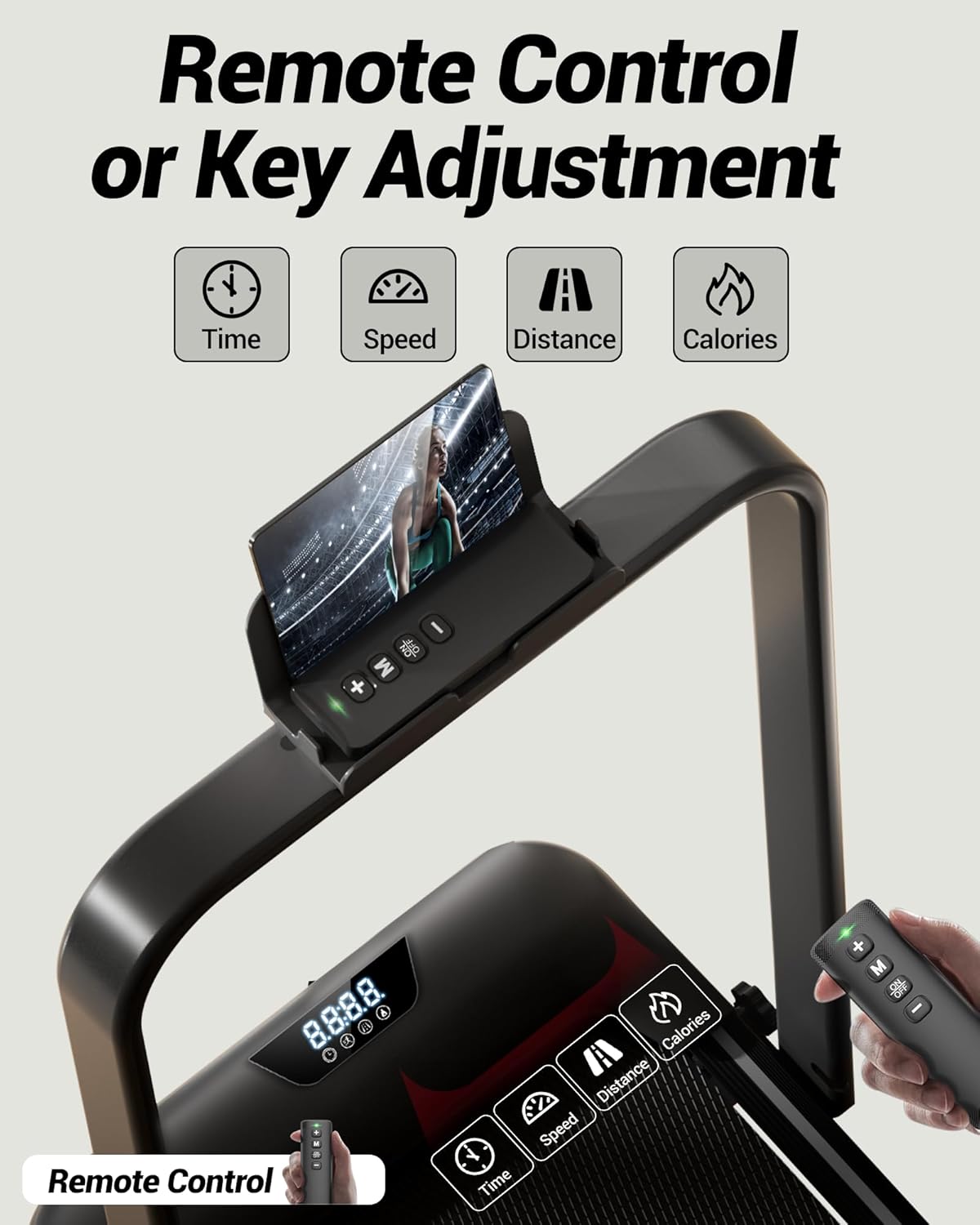 3-in-1 Walking Pad with 15% Incline, Portable Under Desk Treadmill, Foldable Treadmills for Home and Office, 2.5 HP Quiet Walking Pad Treadmill with 300 LBS Capacity - Image 7