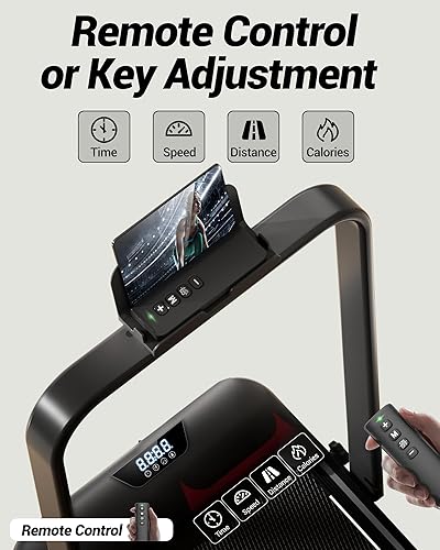 Miniatura 7 de Almohadilla para caminar 3 en 1 con inclinación del 15%, caminadora portátil debajo del escritorio, caminadoras plegables para el hogar y la Negro