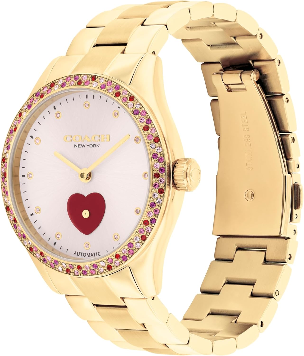 COACH Brooks Women's Automatic Watch - 38mm Stainless Steel Bracelet with Crystal-Set Bezel - Self-Winding - Premium Everyday Fashion - Gift for Her - Image 2