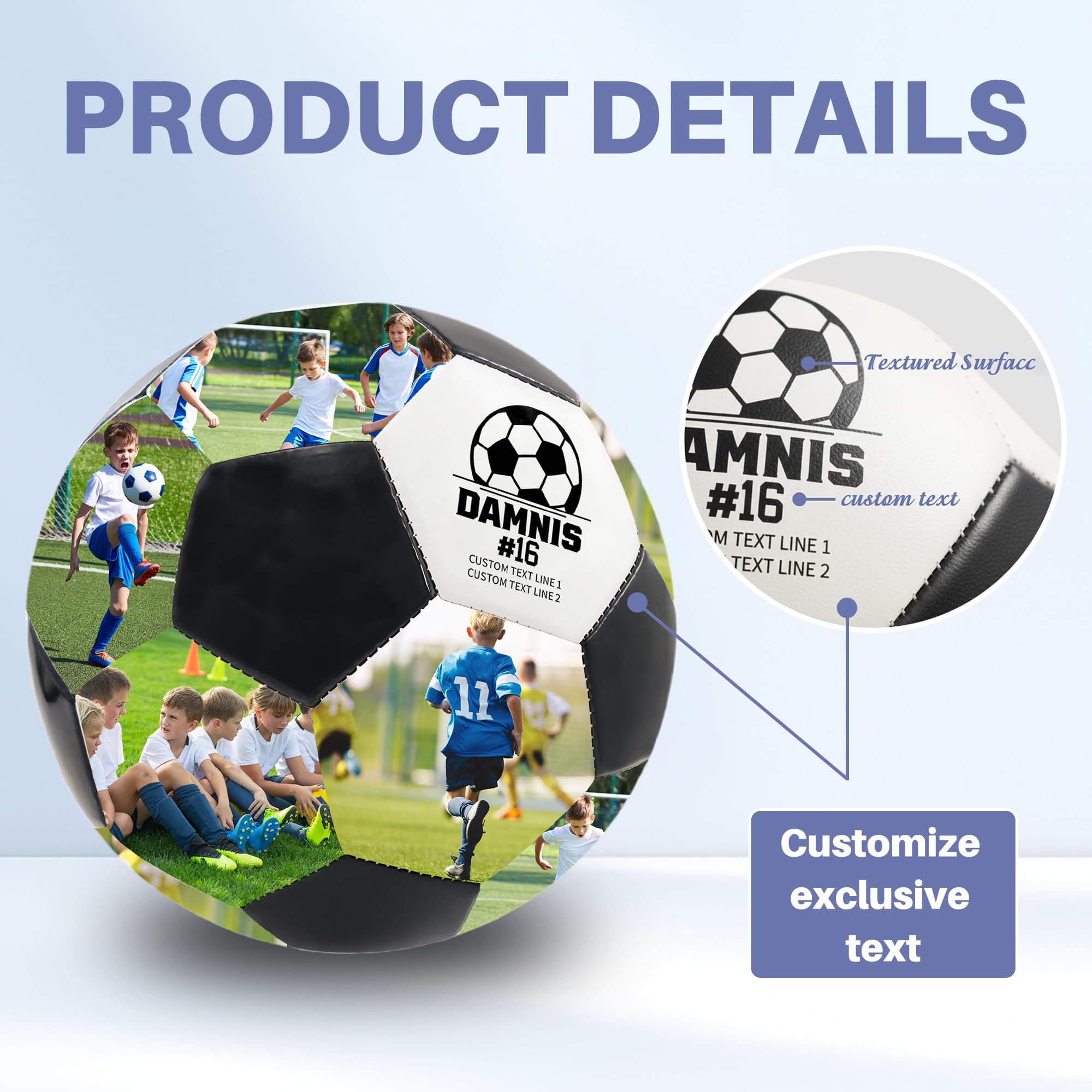 Pallone da Calcio Personalizzato con Foto & Nome, Regalo Speciale per Figli, Figlie, Fidanzati e Appassionati, Per Compleanni, Ricorrenze e come Ricordo Indimenticabile
