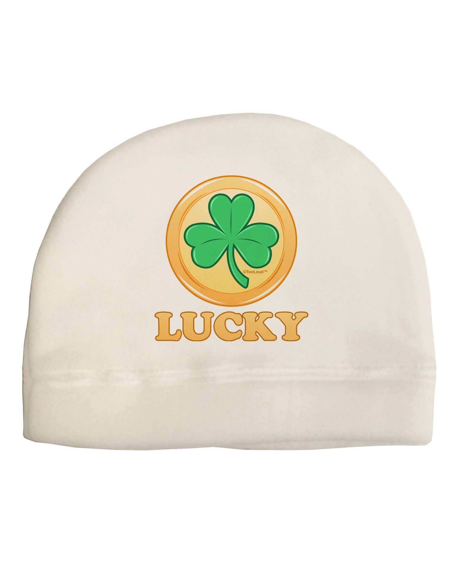 TOOLOUD Shamrock Button - Lucky Child Fleece Beanie Cap Hat White