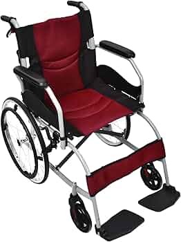 コスモス 自走用車椅子ワインレッド アルミフレームノーパンクタイヤ