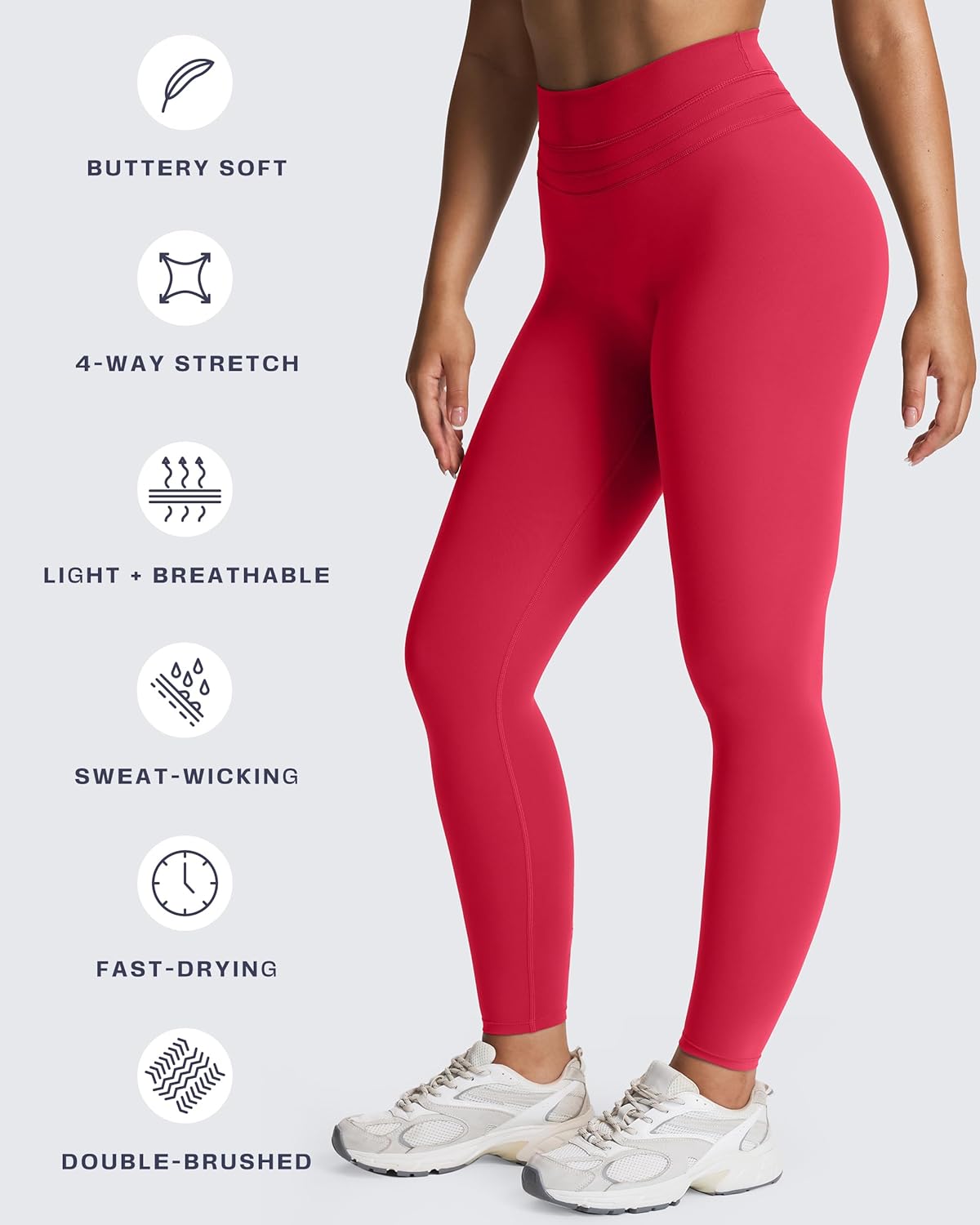 Aoxjox High Waisted Workout Leggings for Women Scrunch Tummy Control Luna Buttery Soft Gym Yoga Pants 26"