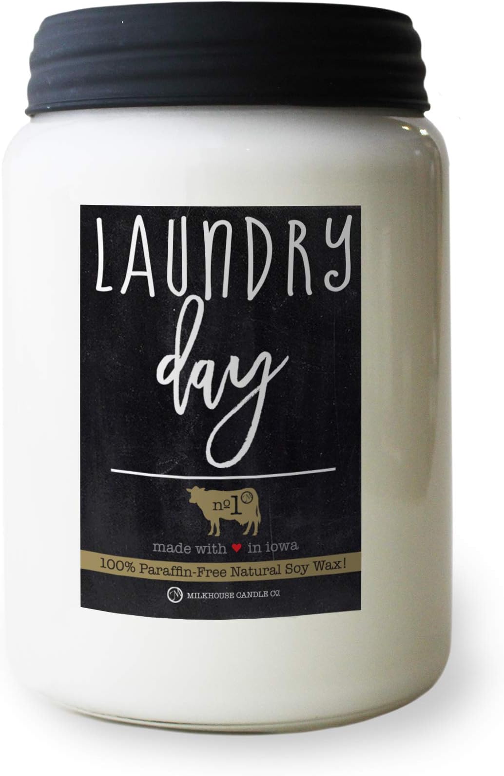 Milkhouse Laundry Day Scented Soy Candle, 26 oz Farmhouse Jar, 150+ Hr Burn | Clean-Burning, Soy Wax, Cotton Wick, Made in the USA