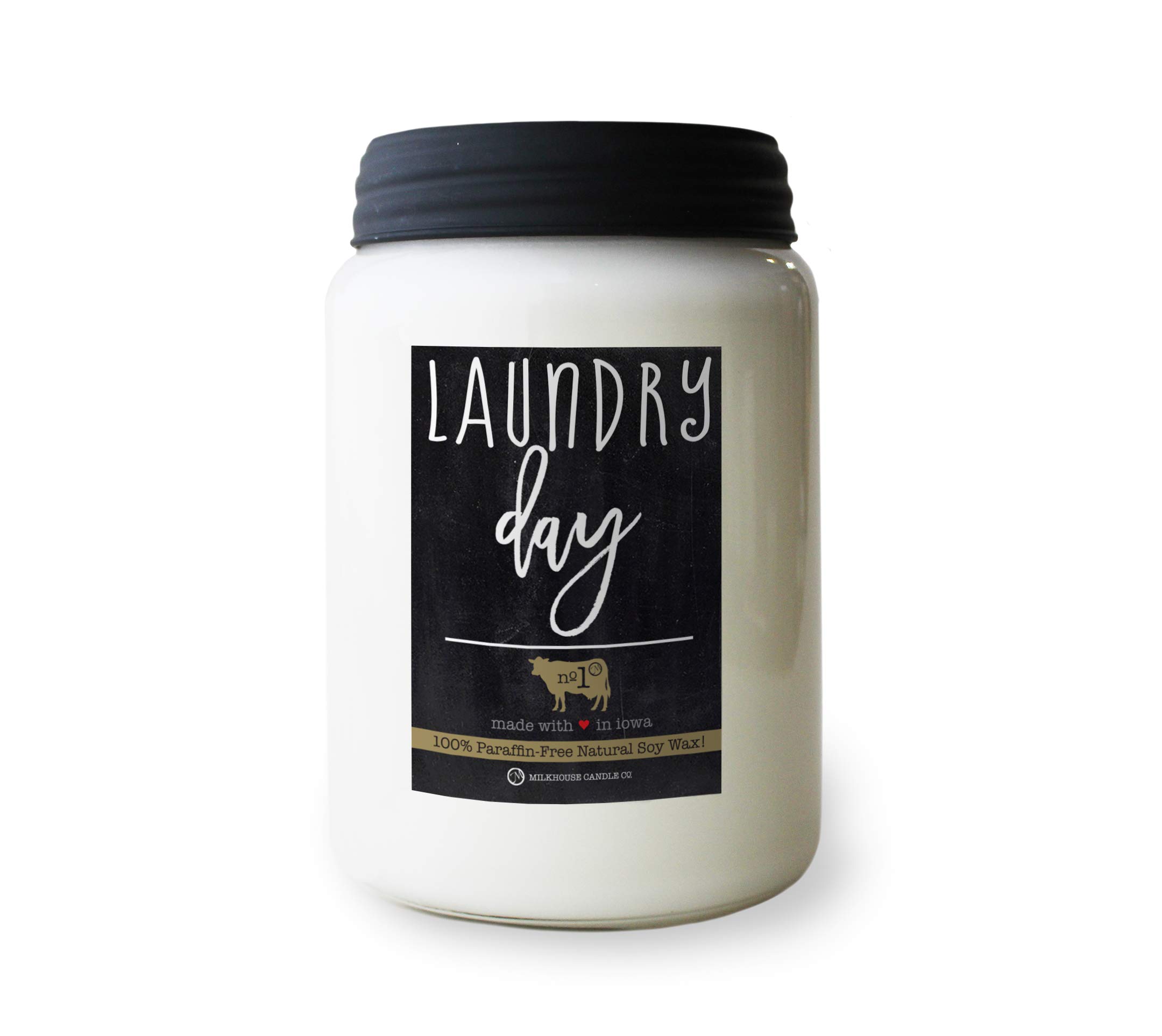 Milkhouse Candle Company, Farmhouse Collection, 26 Ounce Apothecary Jar, Laundry Day