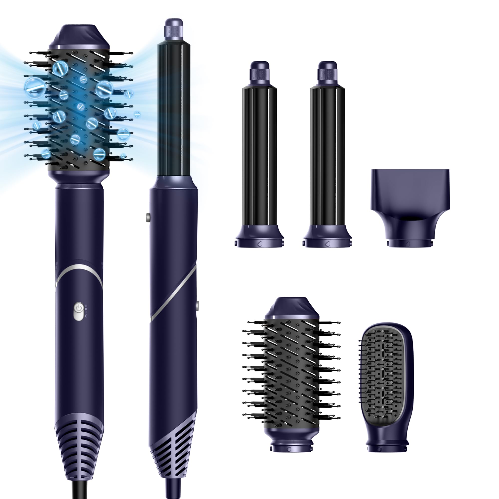 Air Brush 5 en 1, Hair Styler 5 en 1, Air Styler avec Sèche Cheveux Ionique, Brosse Soufflante, Fer à Boucler, Brosse Thermique, Brosse Lissante, Seche Cheveux 5 en 1 pour Sécher, Boucler, Lisser