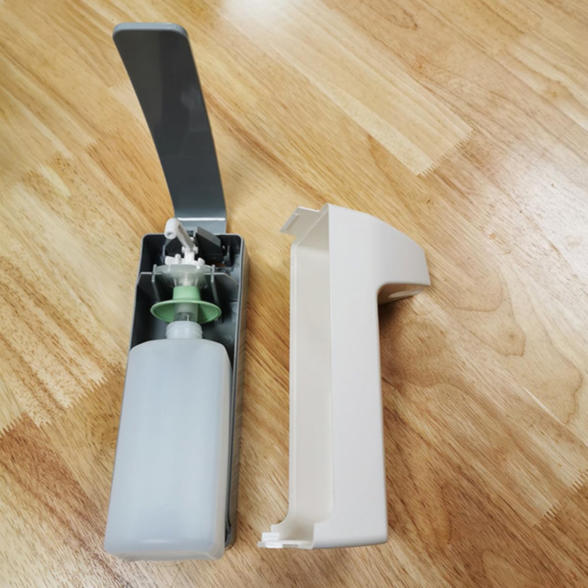Dispensador de jabón de Pared Dispensador de jabón líquido con accionamiento Mediante el Codo 500 ml para baño o Cocina