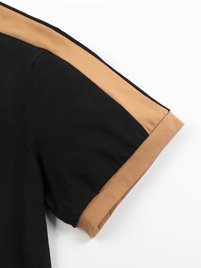 Polo casual para hombre manga corta clásico con botones miniatura 3