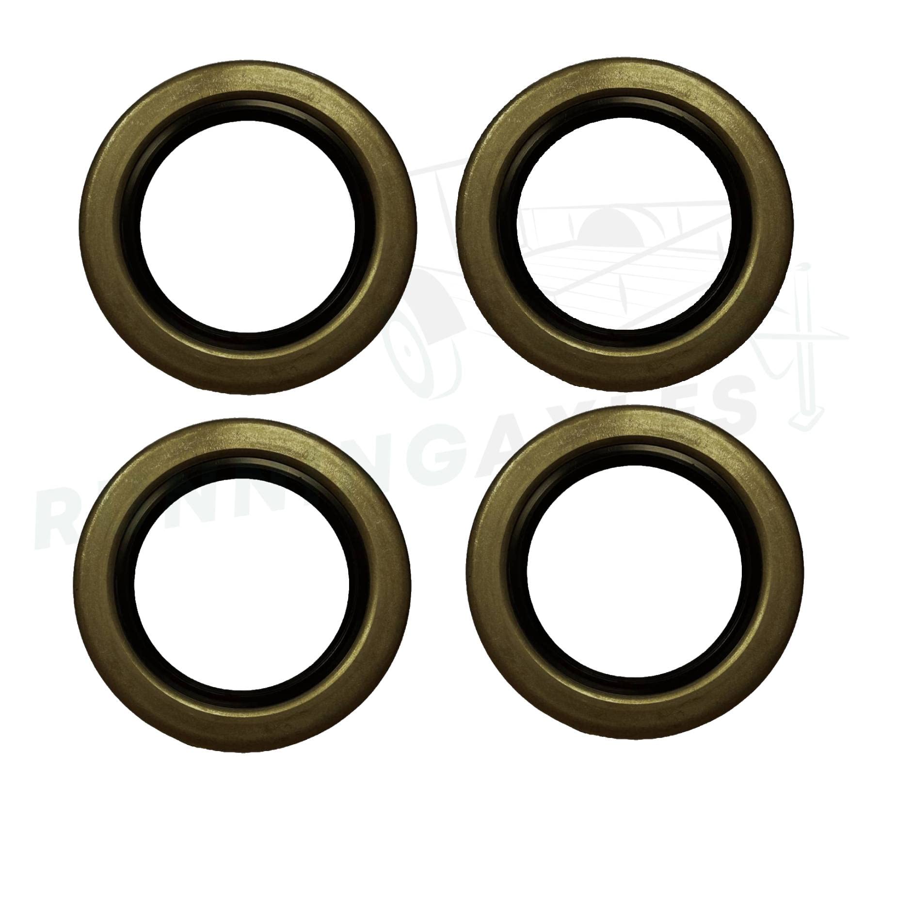 RUNNINGAXLES Replacement Double Lip 2.25" Bearing Grease Seal for up to 7,000LB Rated Trailer Axle, O.D. 3.376" x I.D 2.25" x Thickness 0.3750" Pack of 4 (RA_10-225_4pc)