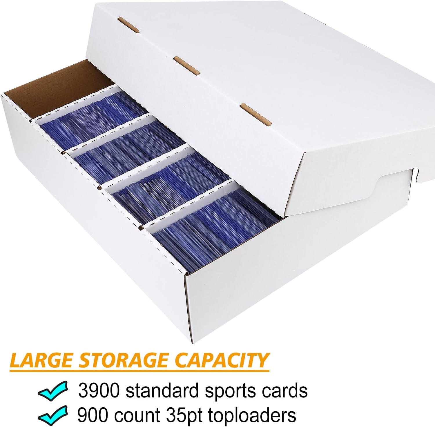 3Pack Trading Card Storage Box, 3900-Count Sports Card Boxes Card Sorting Tray, Collection Box for Topps,Collectors Storage Box for MTG TCG Card