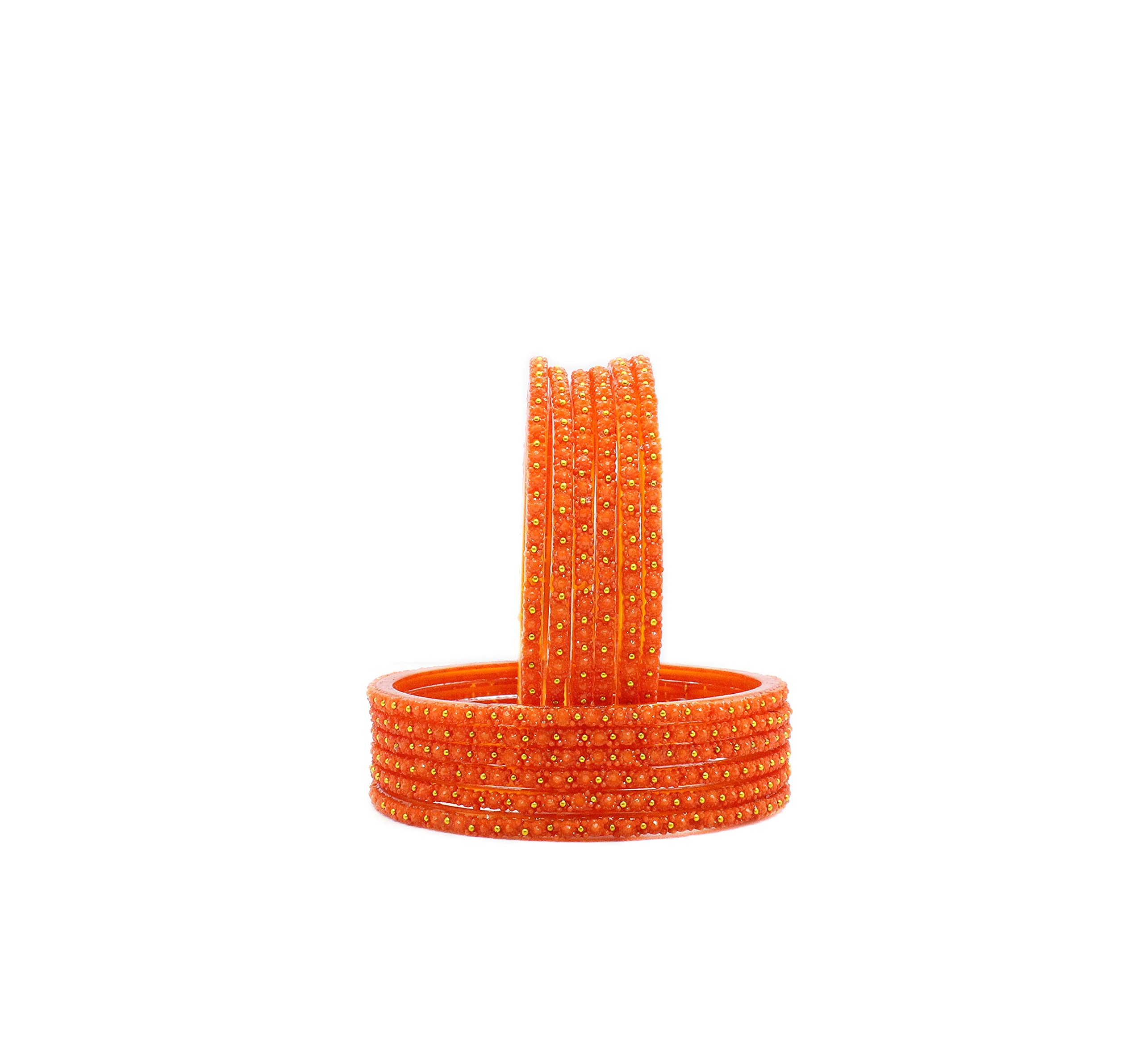 Globe Bangles Fancy Matte Finish Glass Bangles pack of 12 in 7 Colors for women & girls (Orange, 2.8) (B08DBZ4TSV) Amazon Price History, Amazon Price Tracker