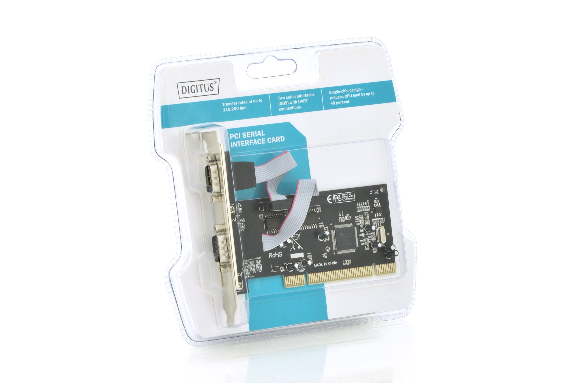 DIGITUS Tarjeta IO - PCI - Tarjeta de interfaz serie - 2 puertos DSUB-9 - Chipset MCS9865