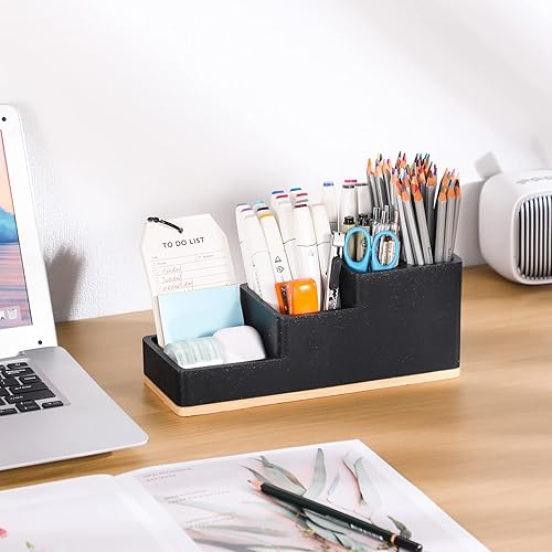 Miniatura 8 de Aimou - Soporte para cepillo de dientes para baño, organizador de baño con 6 compartimentos de almacenamiento, accesorios de baño, cepillo de