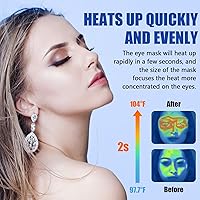 Vista 4 de Heated Eye Mask, Washable Dry Eye Mask Heat Eye Compress with Flaxseed, Warm Eye Compress Heating Pad with Temperature Timer Control for Sleep, Azul