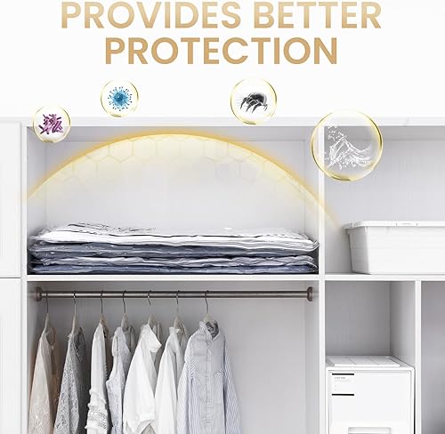 Miniatura 9 de TAILI - Paquete de 6 bolsas de almacenamiento al vacío con cremallera lateral larga, bolsas ahorradoras de espacio (3 L+3 extra grandes), bolsas de