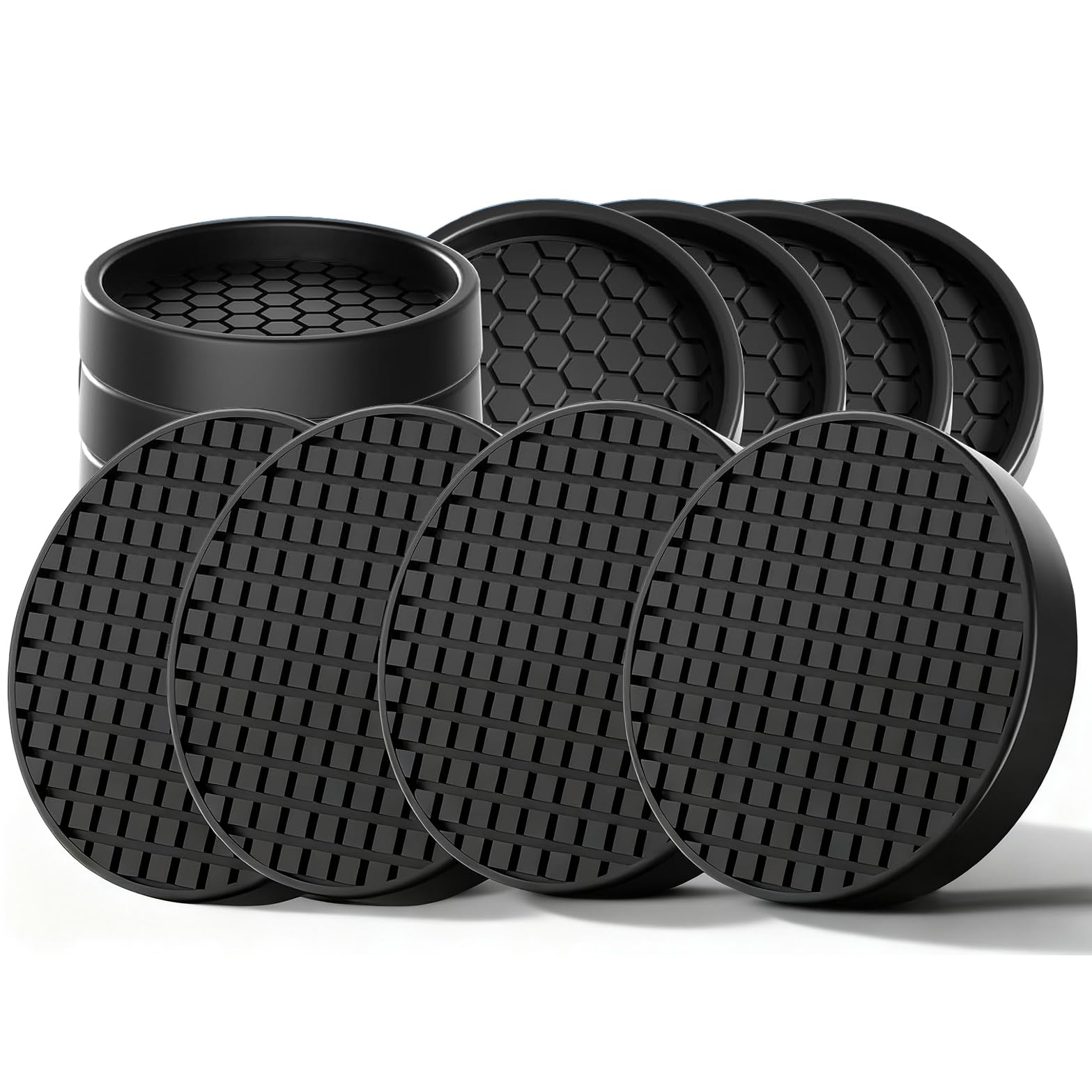 12PCS Furniture Caster Cups - 2" Round Non Slip Rubber Furniture Feet Pads, Bed Couch,Sofa Leg Floor Protectors for Wooden Floors carpet