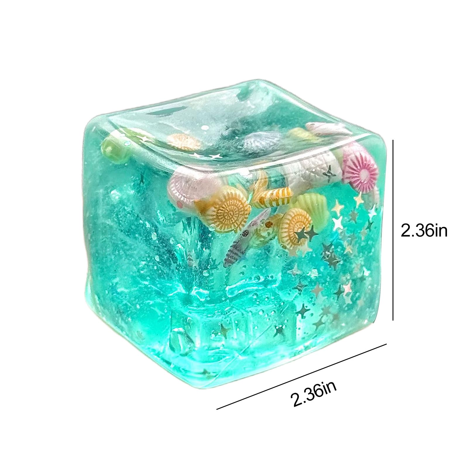 Kostki lodu Squishies oceaniczne muszle, zabawki sensoryczne, powolny wzrost, relaksujące stres, elastyczne piłki do ściskania, brokatowe muszle, zabawki Fidget