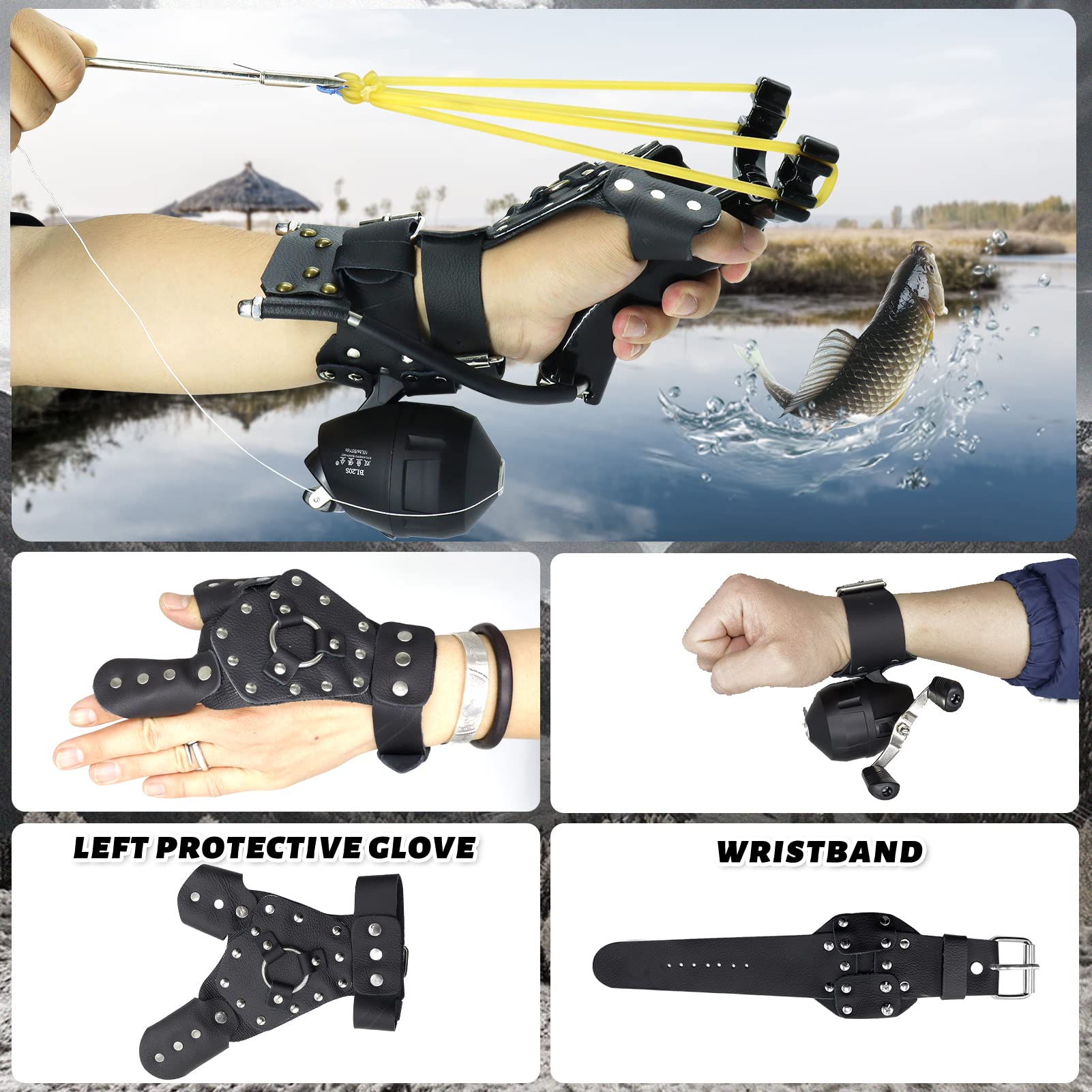 ECSiNG Lot De 4 Sangles De Protection Élastiques Pour Moulinet De Pêche - Anti-Usure Et Pratiques