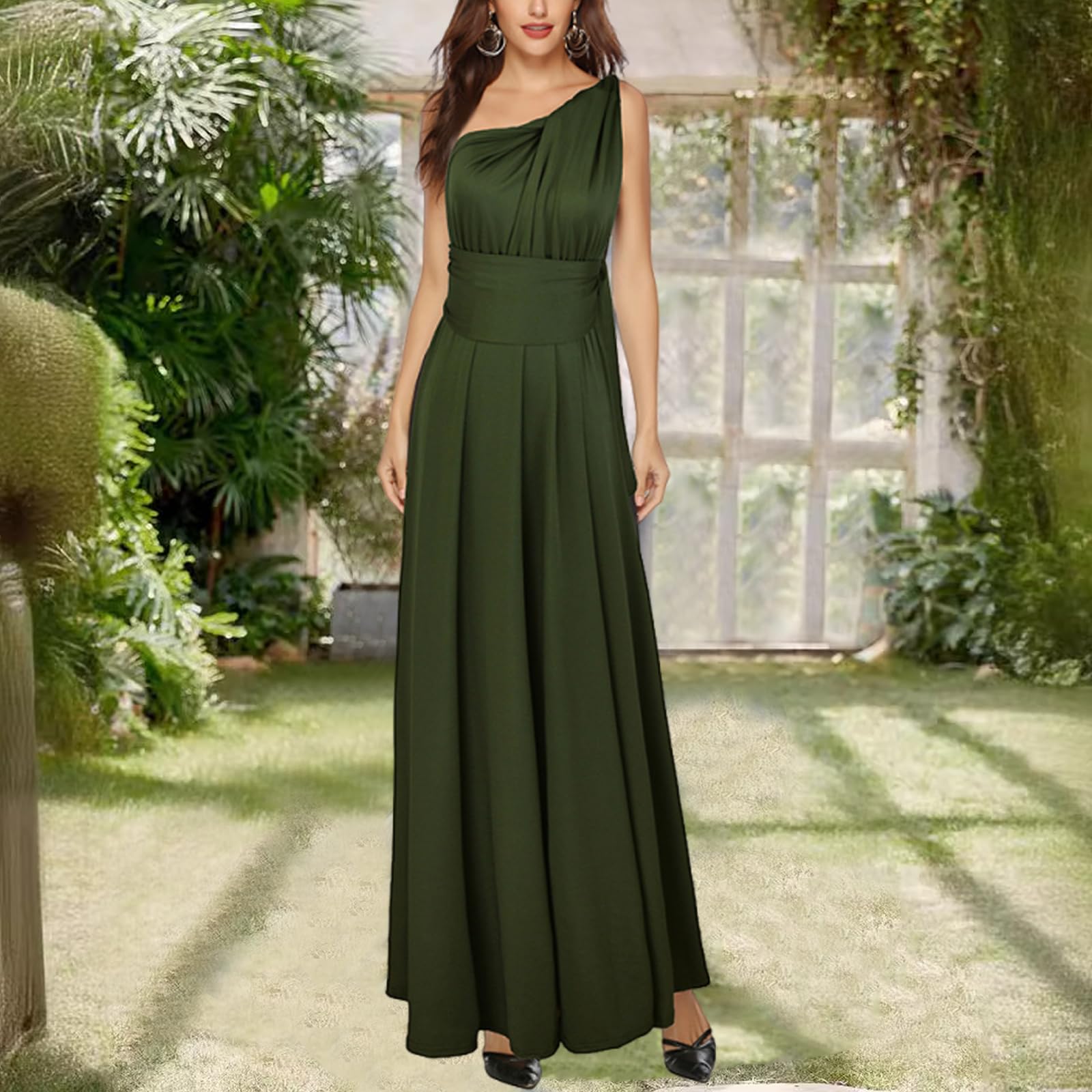 Abendkleid Lang Damen Multi-tragen Ärmelloses Langes Kleid Sexy Rückenfreies Bandage Wickelkleid Schulterfrei Bodenlang Cocktailkleid Sommerkleid Festlich Brautjungfernkleider Party Ballkleid
