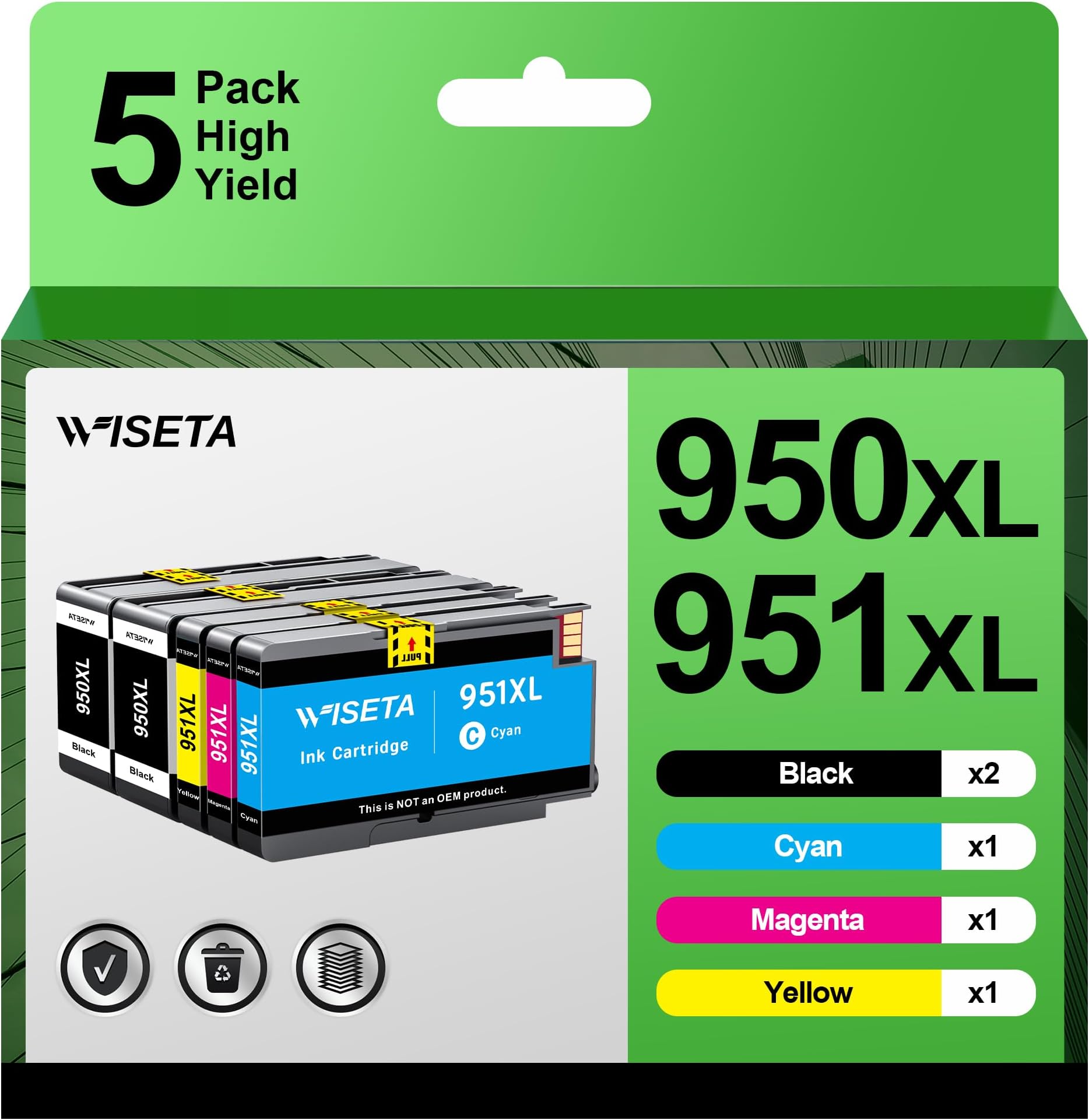 902XL Ink Cartridges Combo Pack Compatible for HP 902 XL