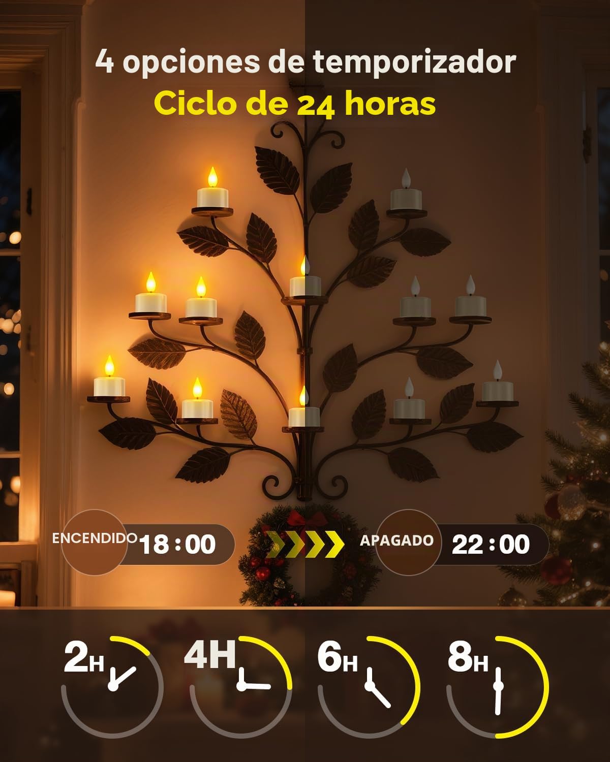 SoulBay Velas de té LED recargables con estación de carga de temporizador, 12 velas LED recargables con mando a distancia, temporizador para fiestas, habitaciones, salones, Halloween, Navidad