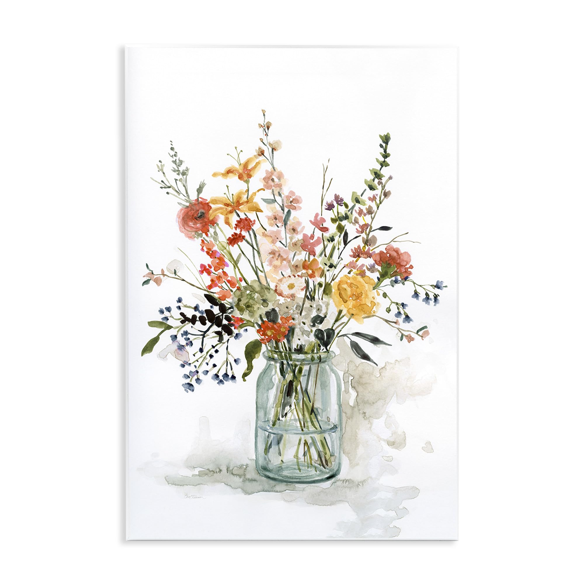 Stupell Industries Warm Summer Meadow Floral Bouquet Still Life Painting, Design by Carol Robinson Wall Plaque, 13 x 19, Blue