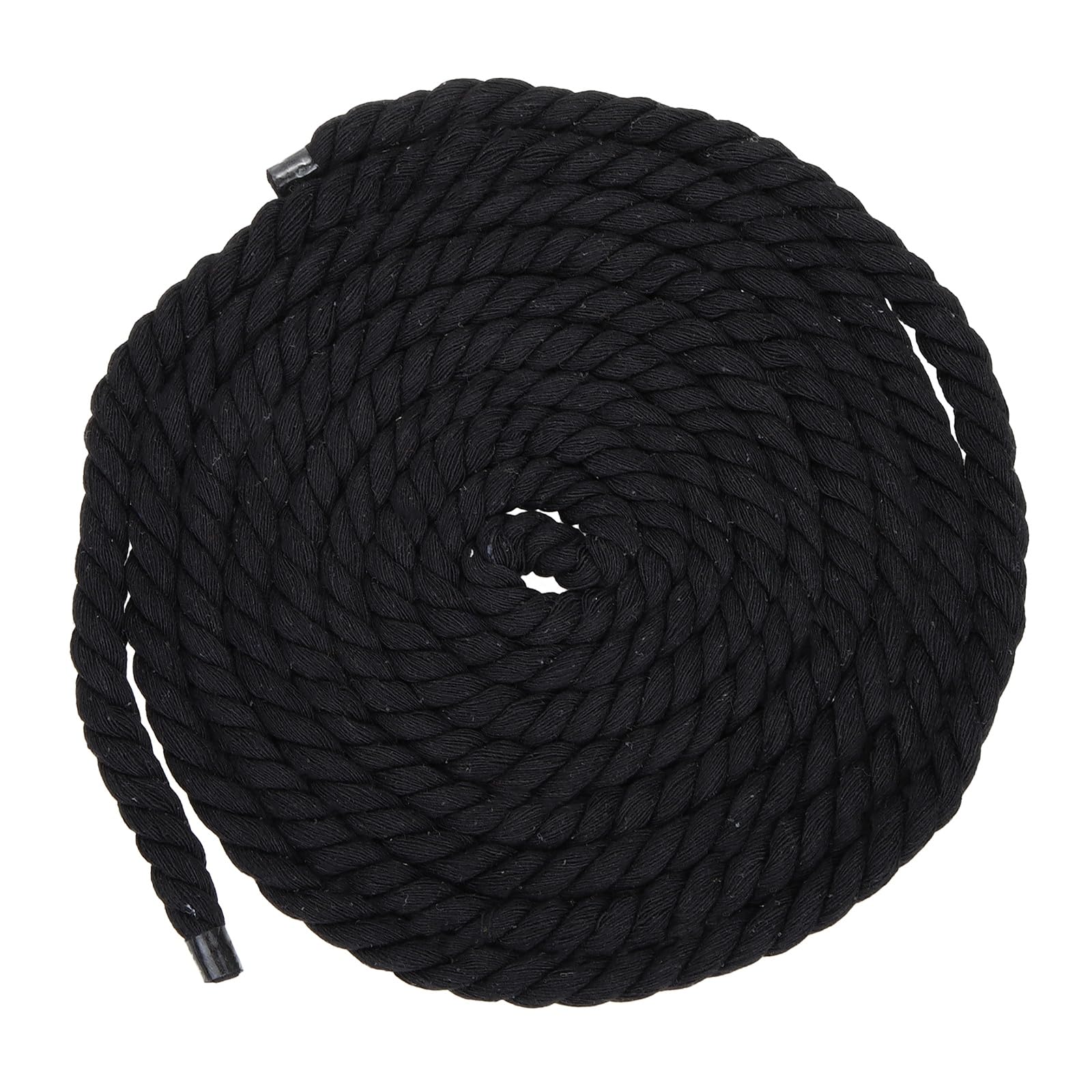 sourcing map 10mm x 11.5 Feet Black Cotton Rope, 3 Strand Clothes Line Outdoors Twisted Braided Thick Macrame Cord for DIY Wall Hanging Plant Hanger Knotting Clothesline โ image 1