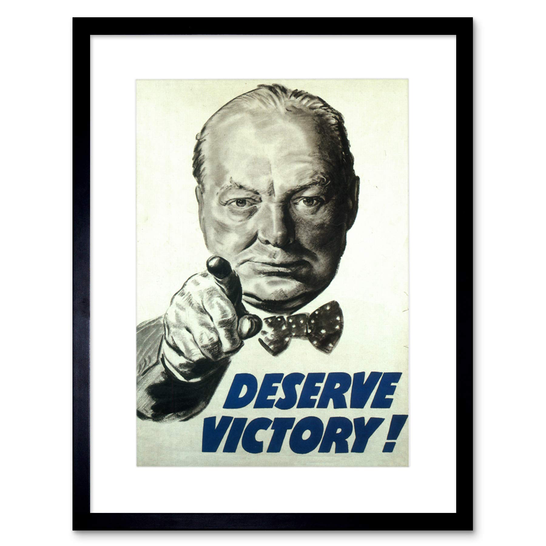 Wee Blue Coo Vintage Ad WWII Deserve Victory Churchill UK Framed Wall Art Print