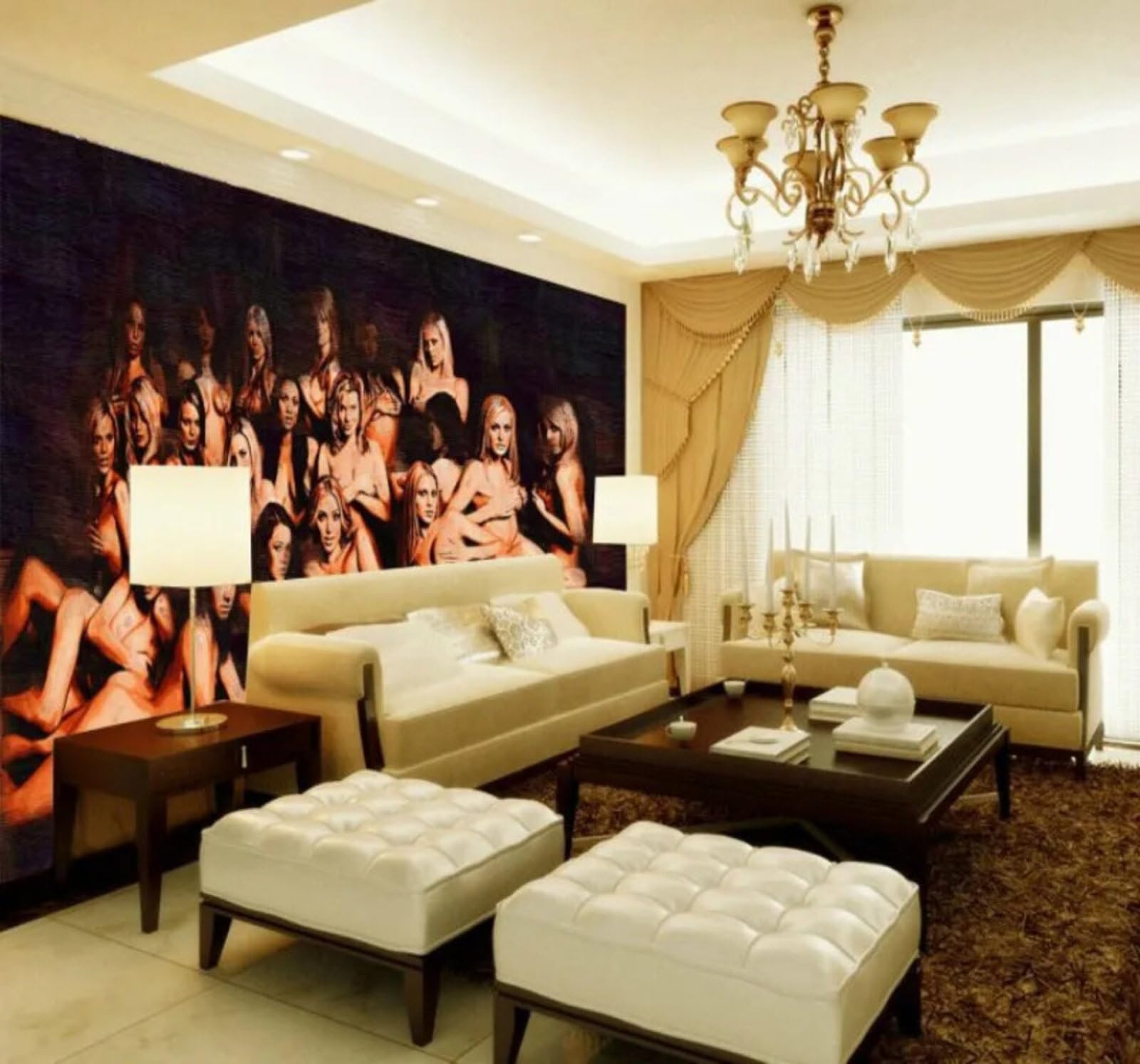 Retro Three Dimensional Girl Bar Hotel 3D Wallpaper Easy Install Feature Office Living Room Sofa Bedroom TV Background Wall Decoration-300cm×210cm