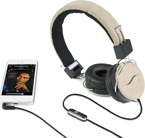 hi-Fun Hi-Deejay Cuffie con Microfono con Rivestimento Tessuto Nappa Marrone hi-Fun Hi-Deejay Cuffie con Microfono con Rivestimento Tessuto Nappa Marrone