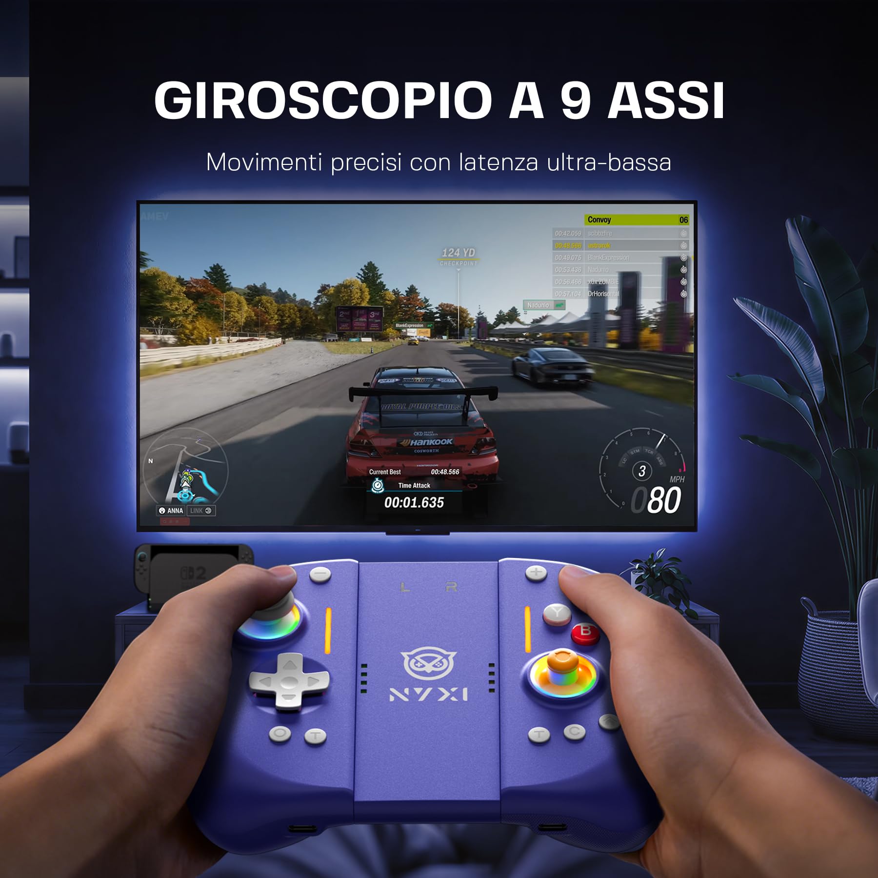 NYXI Hyperion 3 Controller per Switch 2 – Primo Controller Wireless di Terze Parti per Switch 2, Hall joystick, Pulsanti Meccanici, Pulsante C, 9 Assi Giroscopio, Pulsanti Posteriori, Ergonomico