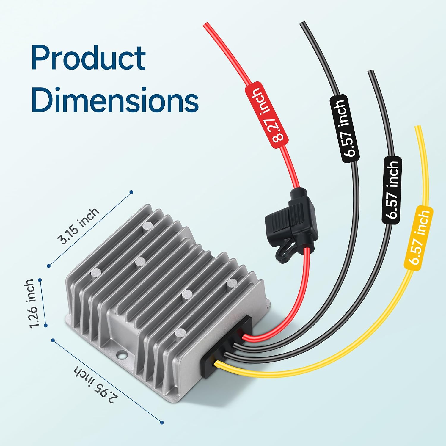 Golf Cart Voltage Converter with a Spare Fuse, 36V/48V to 12V DC Voltage Reducers, for Yamaha Club Car and EZGO Models