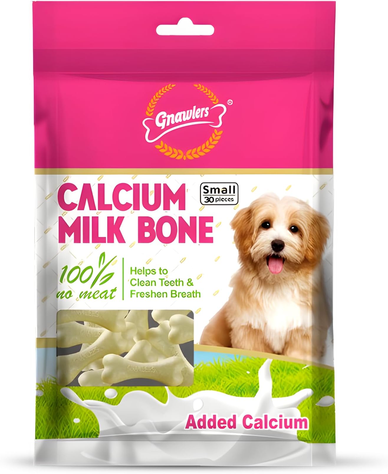 Paws for A Cause gnawlers Calcium Milk Bone (Small 30 in one) - Dog Treat 270g (Pack of 1) by DogsNCats