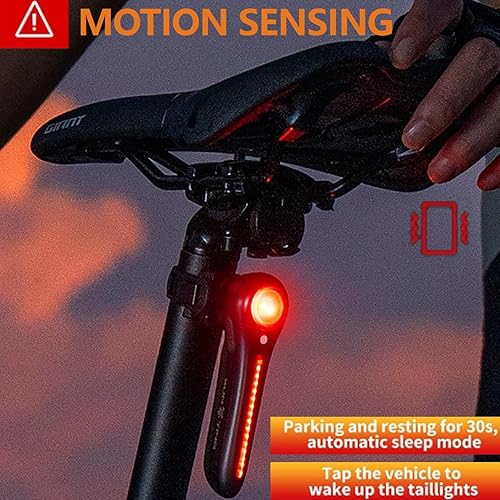 Miniatura 4 de Luz trasera inteligente para bicicleta, luz trasera de bicicleta de 120 lúmenes, luces traseras con detección de freno, encendidoapagado automático,