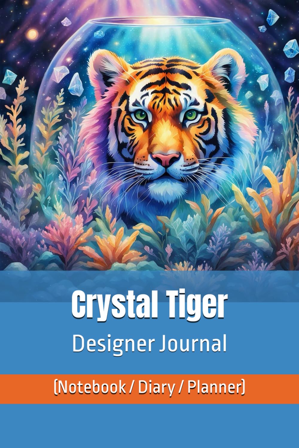 Crystal Tiger Designer Journal (Notebook/Diary/Planner): Luxury Lined/Blank pages for affirmation, art, autograph, composition, goals, gratitude, ... sublimation, travel, weddings, yoga, etc