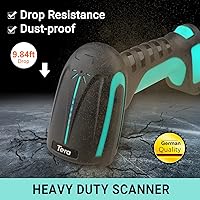 Vista 3 de Tera Escáner de código de barras QR 1D 2D inalámbrico con soporte, resistente industrial IP66 Drop & 1D 2D QR Escáner de código de barras
