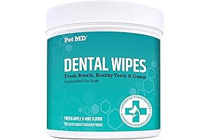 Pet MD Dog Teeth Wipes for Plaque