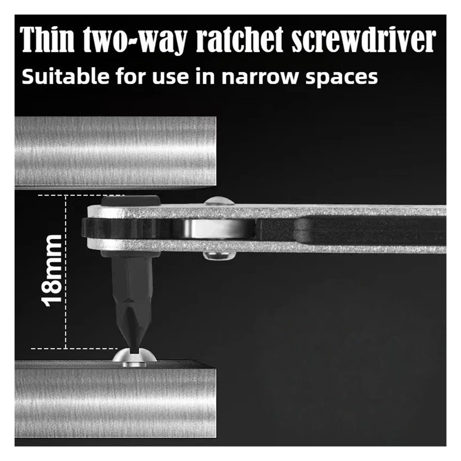 Right Angle Bidirectional Ratchet Screwdriver 1/4 Hex Drive Multifunctional (model C A-11PCS Set)