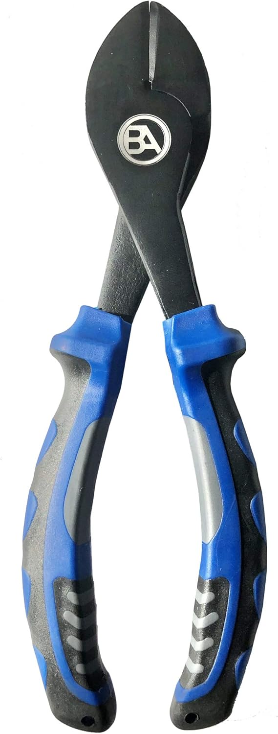 Black Anchor Fishing Accessory Kit | 6.7" Aluminum Plier, Stainless Lip Gripper, Buff Face Shield, Wire Cutter, Split Ring Braid Scissor, Microfiber Towel