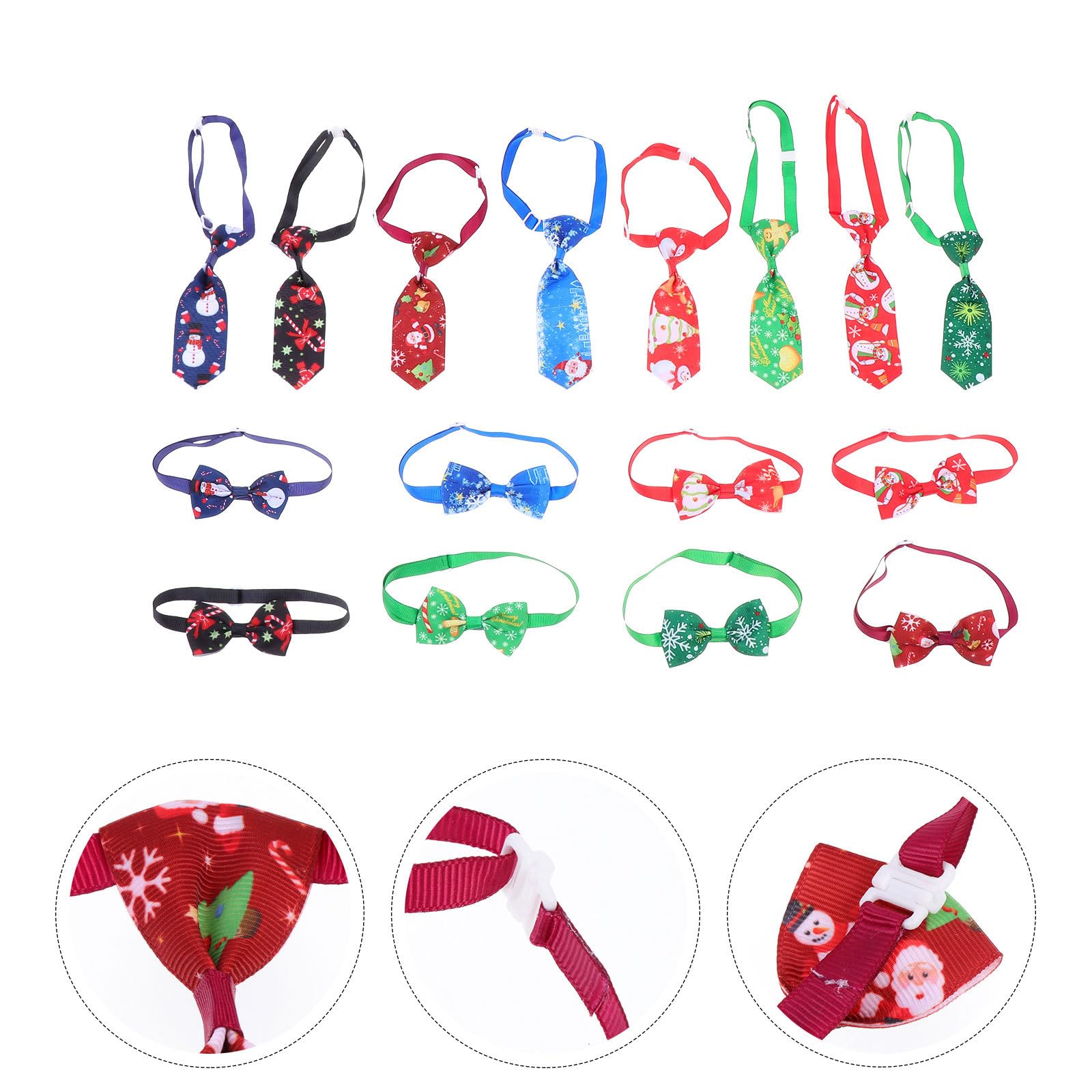 minkissy 32Pcs Christmas Pet Bow Tie Neckties - Christmas Adjutable Dog Ties Puppy Neck Ties Pet Costume for Puppy Cat Dog Ribbon - Image 4