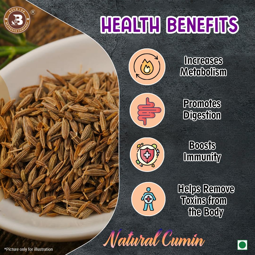 Brew Lab Cumin Seeds (Sabut Jeera) | Perfect Spice for Cooking and Ayurvedic Remedies | Chemical Free & Pesticides Free | 250 gm 2