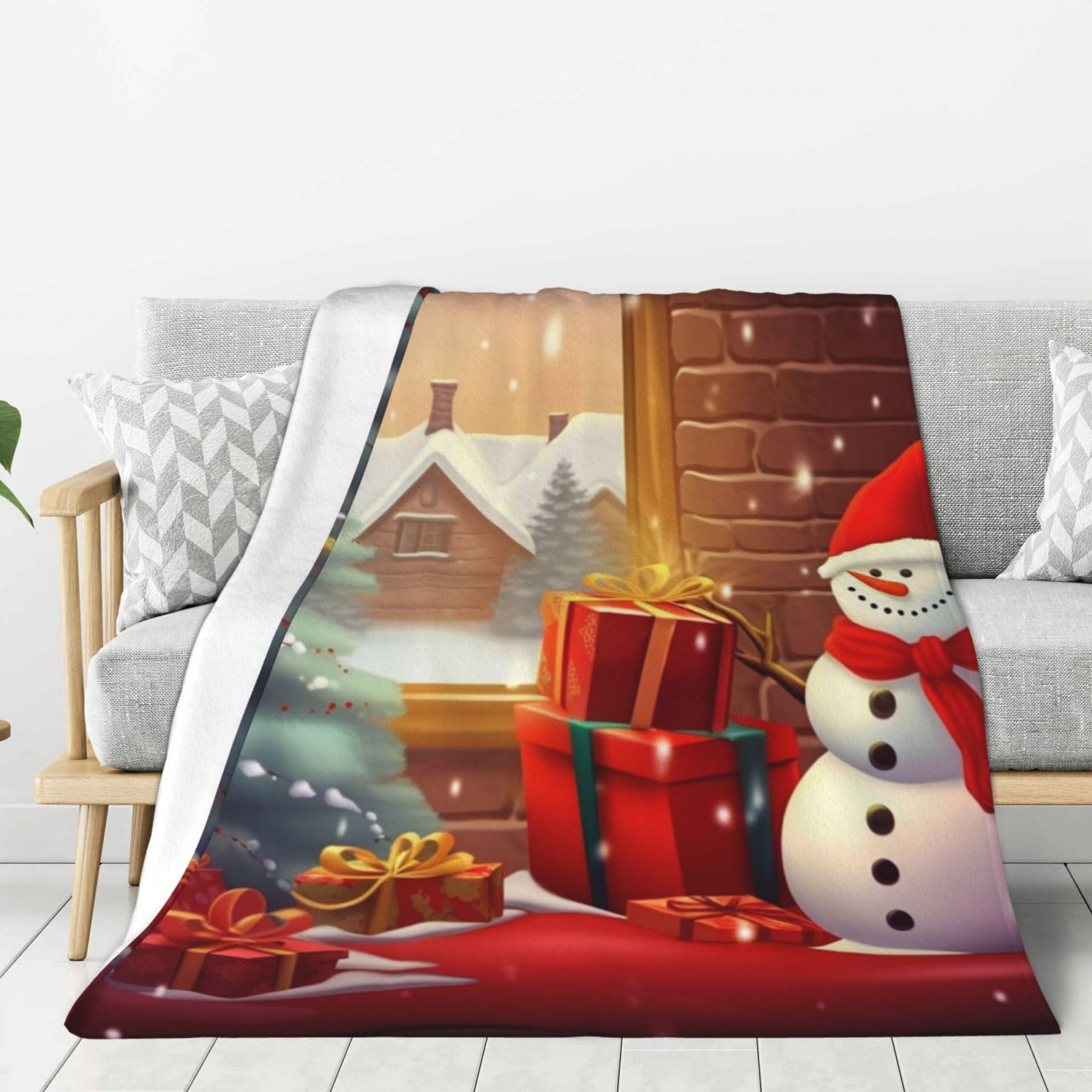 Couverture polaire douce idée cadeau de Noël pour chambre et salon chaleureux