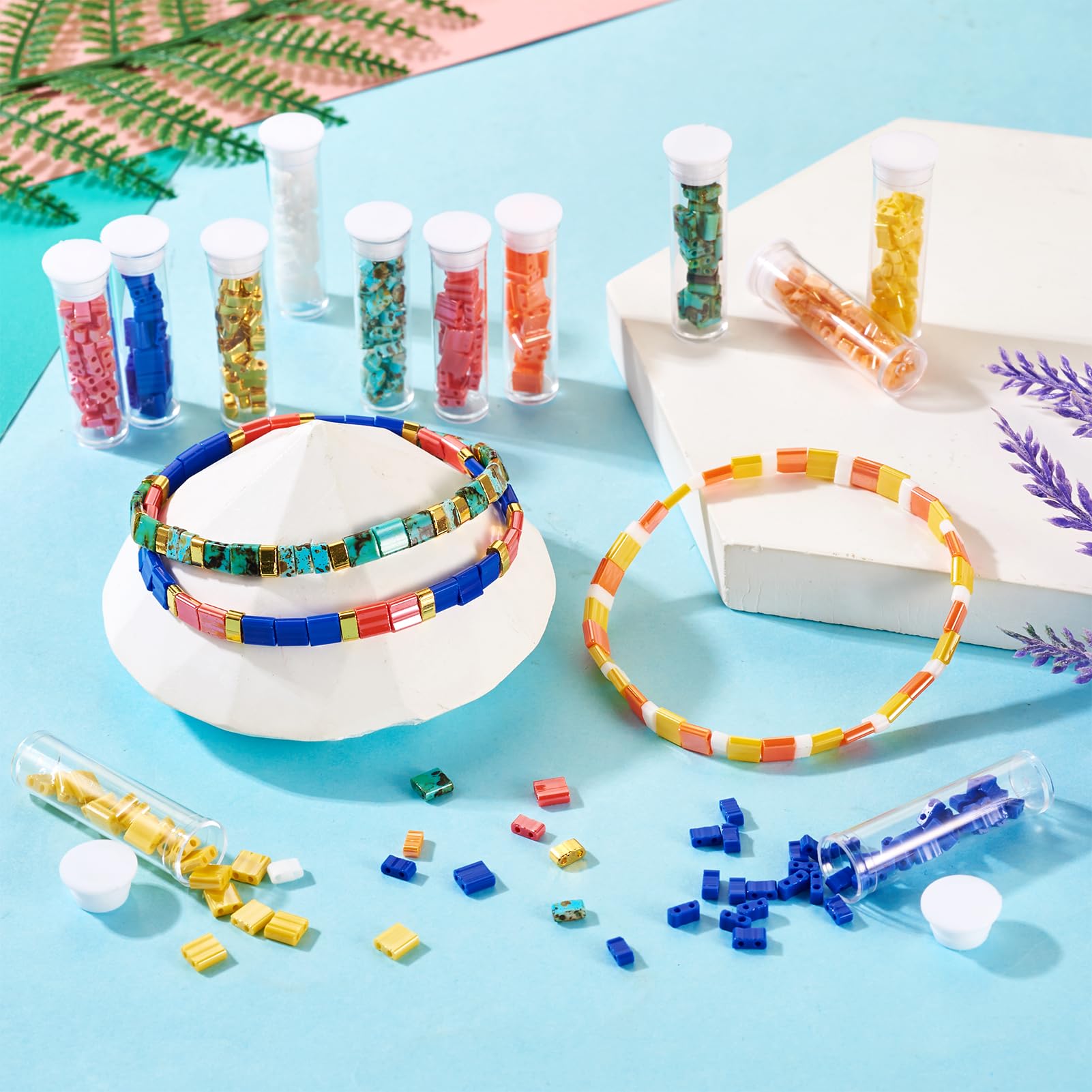 FASHEWELRY Lot De 375 Perles En Verre Opaques Et Plates