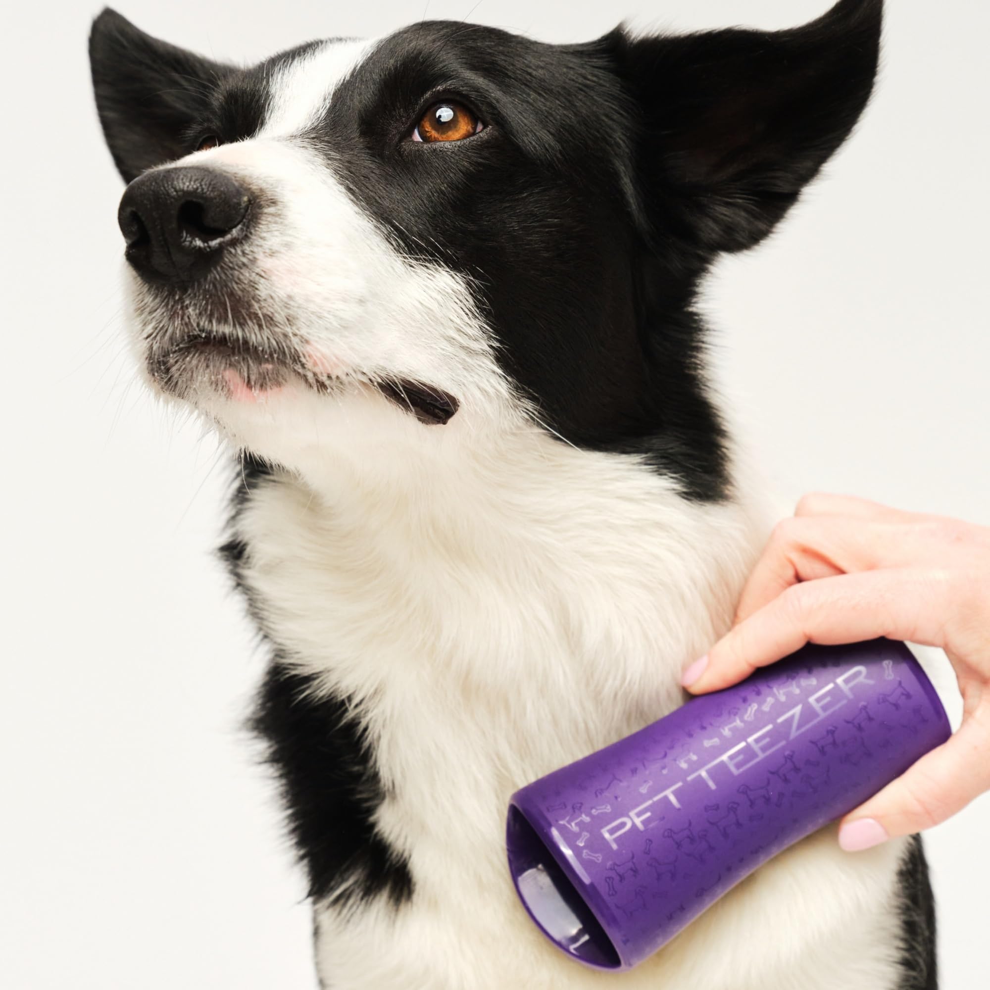 Tangle Teezer Large Pet Teezer De-Shedding - Szczotka do czesania na sucho lub do kąpieli - Idealna szczotka do usuwania luźnej sierści psów - Fioletowo-szara
